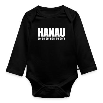 Hanau Koordinaten - Baby Bio-Langarm-Body - Schwarz - Vorne