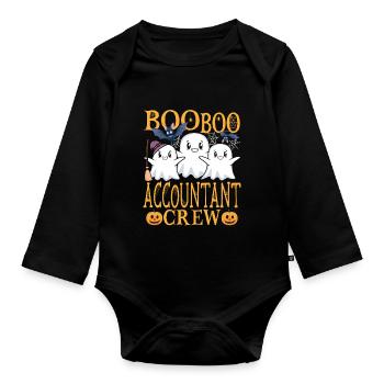 Buchhalter uu Lustiger Buchhalter - Baby Bio-Langarm-Body - Schwarz - Vorne