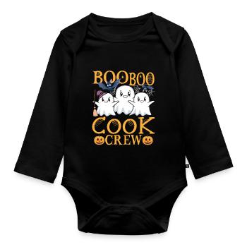 Koch uu Lustiger Koch - Baby Bio-Langarm-Body - Schwarz - Vorne