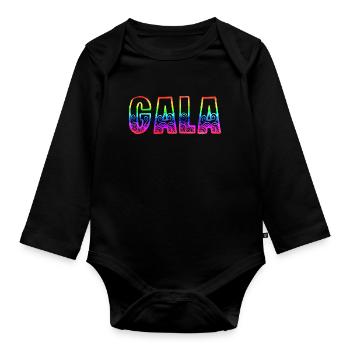 gala rs arc-en-ciel - Body Bébé bio manches longues - noir - Devant