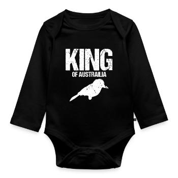 Kookaburra Design et Laughing Bird - Body Bébé bio manches longues - noir - Devant