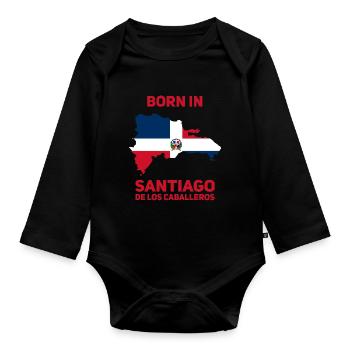 République dominicaine - Body Bébé bio manches longues - noir - Devant