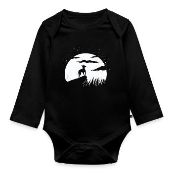 American Hairless Terrier Dog - Organic Longsleeve Baby Bodysuit - black - Front