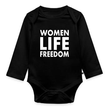 Women life freedom iran - Baby Bio-Langarm-Body - Schwarz - Vorne
