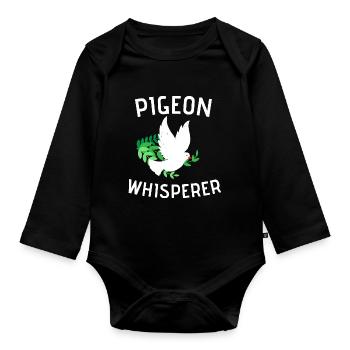 Pigeons Whisperer Pigeon Racing Cadeau Pigeon Pigeon - Body Bébé bio manches longues - noir - Devant