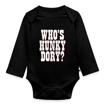 Funky fabulous slogan tee - Organic Longsleeve Baby Bodysuit - black - Front