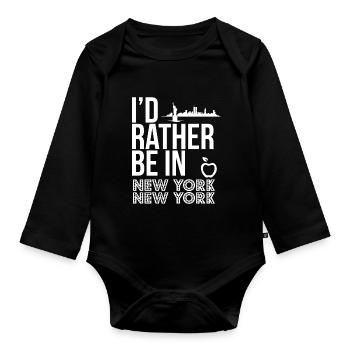 New York - Baby Bio-Langarm-Body - Schwarz - Vorne