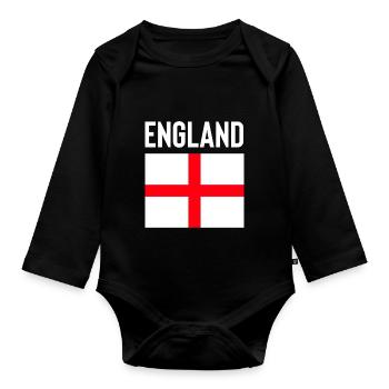 Angleterre de football - Body Bébé bio manches longues - noir - Devant
