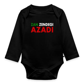 women life freedom Zan zendegi azadi - Baby Bio-Langarm-Body - Schwarz - Vorne