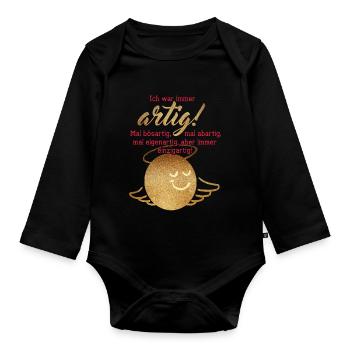 Ich War Immer Artig - Baby Bio-Langarm-Body - Schwarz - Vorne