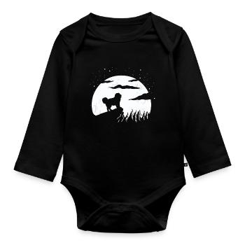Kaukasischer Owtscharka Caucasian Shepherd Dog - Baby Bio-Langarm-Body - Schwarz - Vorne