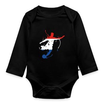 Pays-Bas Drapeau du Championnat du Monde Pays-Bas - Body Bébé bio manches longues - noir - Devant