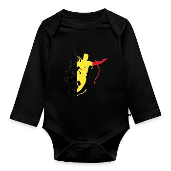 Belgique - Body Bébé bio manches longues - noir - Devant