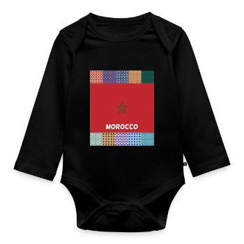 Morocco - Organic Longsleeve Baby Bodysuit - black - Front