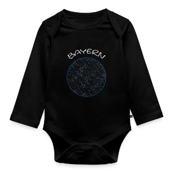 Bayern Bavaria retro - Baby Bio-Langarm-Body - Schwarz - Vorne