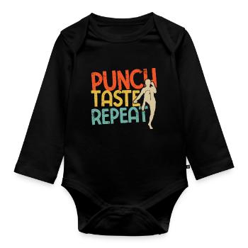Kickboxing - Baby Bio-Langarm-Body - Schwarz - Vorne