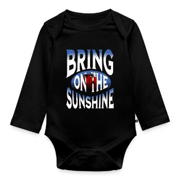 Bring on the Sunshine - Organic Longsleeve Baby Bodysuit - black - Front