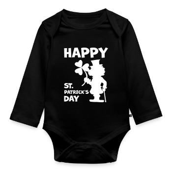 Chemise de la Saint-Patrick - Body Bébé bio manches longues - noir - Devant