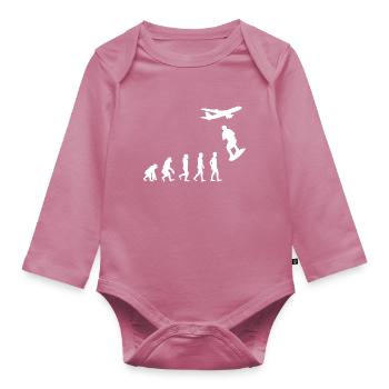 Skysurfing Skydiving Skydiver Evolution - Organic Longsleeve Baby Bodysuit - mauve - Front