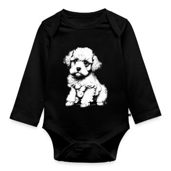 Dog Love Poodle Dog Owner Poodle Puppy Dog Puppy - Organic Longsleeve Baby Bodysuit - black - Front