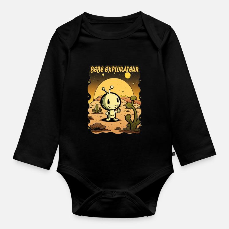 Baby-Entdecker - Baby Bio-Langarm-Body - Schwarz
