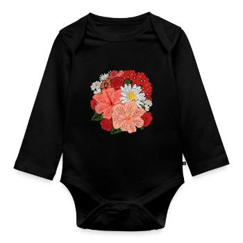 Pretty Wildflowers Nature Gardener Cadeau Botanique - Body Bébé bio manches longues - noir - Devant