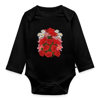 Nature Botanist Gardener Flowers Gift Botany - Organic Longsleeve Baby Bodysuit - black - Front