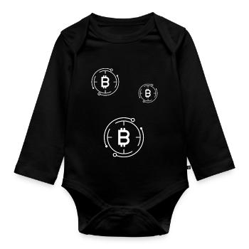 Crypto Bitcoin Trading - Baby Bio-Langarm-Body - Schwarz - Vorne