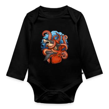 Sea Animal Octopus Ocean Animal Shark Gift Octopus - Body Bébé bio manches longues - noir - Devant