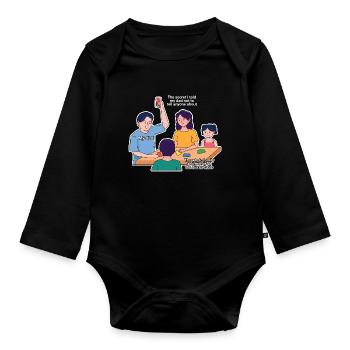 Vatertag Geheimes Design - Baby Bio-Langarm-Body - Schwarz - Vorne