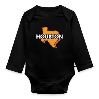 Houston Map Design for Proud Houston Residents - Organic Longsleeve Baby Bodysuit - black - Front