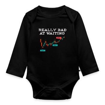 Crypto-monnaie vraiment mauvais à attendre impatiemment T - Body Bébé bio manches longues - noir - Devant