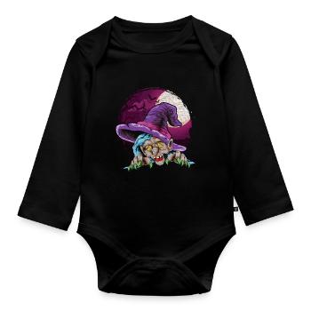 Chapeau de sorcière effrayant Cadeau d’Halloween Sorcière - Body Bébé bio manches longues - noir - Devant