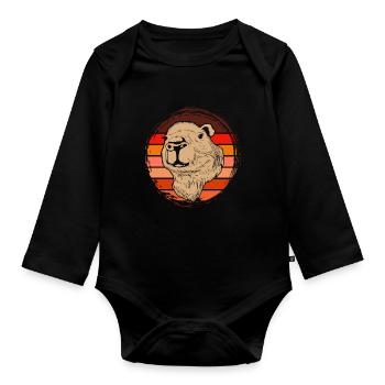 Retro Capybara Lover Animal Cute Capybara - Organic Longsleeve Baby Bodysuit - black - Front