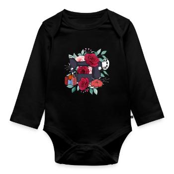 Crochet Running Mesh Seamstress Gift Funny Sewing - Organic Longsleeve Baby Bodysuit - black - Front