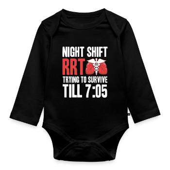 Atemtherapeut Geschenke | Atemtherapeuten Arzt - Baby Bio-Langarm-Body - Schwarz - Vorne