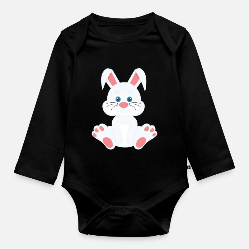 Lapin mignon - Body Bébé bio manches longues - noir
