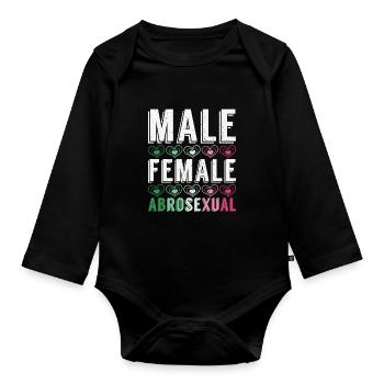 LGBT Pride Gift Male Female Abrossexual - Organic Longsleeve Baby Bodysuit - black - Front