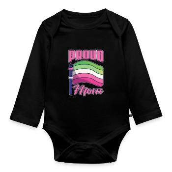 Fière maman LGBT Cadeau de la fête des mères Abrossexual - Body Bébé bio manches longues - noir - Devant