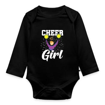 Cheerleading Cheer Mädchen Geschenk Cheerleader - Baby Bio-Langarm-Body - Schwarz - Vorne