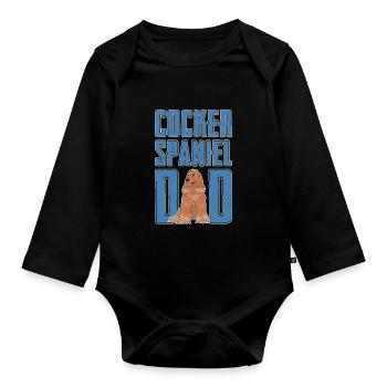 Hunde Papa Vatertag Geschenk Cocker Spaniel - Baby Bio-Langarm-Body - Schwarz - Vorne