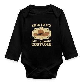 Das ist mein faules Cowboy Kostüm Lustiges Cowboy - Baby Bio-Langarm-Body - Schwarz - Vorne