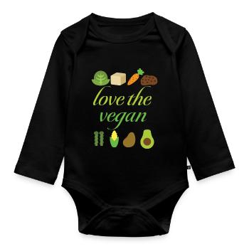 Love the vegan - Baby Bio-Langarm-Body - Schwarz - Vorne