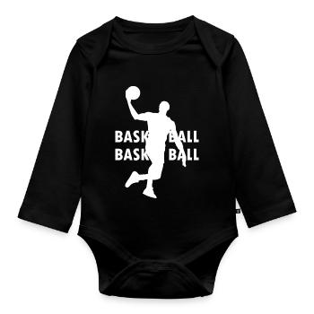 Basket-ball - Body Bébé bio manches longues - noir - Devant