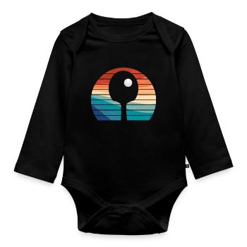Cool Table Tennis Vintage Design - Organic Longsleeve Baby Bodysuit - black - Front