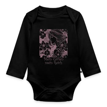 Garden, Plant Lady, Flowers, floral - Organic Longsleeve Baby Bodysuit - black - Front