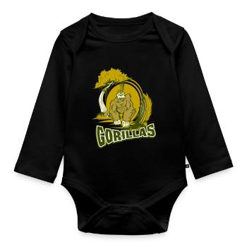 Gorilla - Baby Bio-Langarm-Body - Schwarz - Vorne