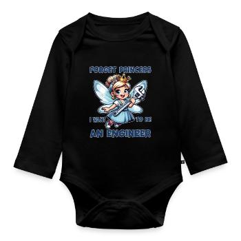 Oubliez la fée et la princesse - Je suis ingénieur - Body Bébé bio manches longues - noir - Devant