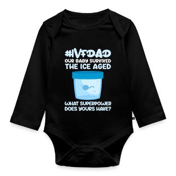 IVFDad Notre bébé a survécu à l’ère glaciaire Quoi - Body Bébé bio manches longues - noir - Devant