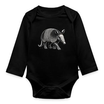 Armadillo Gürteltier - Baby Bio-Langarm-Body - Schwarz - Vorne